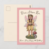 Carte Postale Joyeuse fête d'anniversaire de 4 ans de la fée vin (Devant / Derrière)