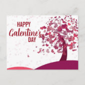 Carte Postale Joyeuse fête de Galentine's Day, Arbre aux cœurs (Devant)