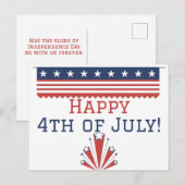 Carte Postale Joyeuse fête de l'Indépendance du 4 juillet  (Devant / Derrière)
