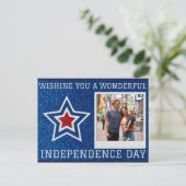 Carte Postale Joyeuse fête de l'Indépendance Parties scintillant (Debout devant)