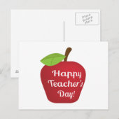 Carte Postale Joyeuse fête des enseignants Apple (Devant / Derrière)