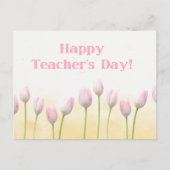 Carte Postale Joyeuse Fête des Enseignants Jaune Floral (Devant)