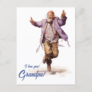 Carte Postale Joyeuse Fête des Grands-Pères Personnalisée. 