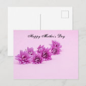 Carte Postale Joyeuse fête des Mères avec fleur violette sur fon (Devant / Derrière)