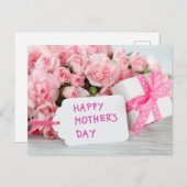 Carte Postale Joyeuse fête des mères Belles fleurs roses (Devant / Derrière)