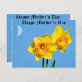 Carte Postale Joyeuse Fête des Mères Daffodils Médaille d'or fle (Devant / Derrière)