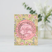 Carte Postale Joyeuse fête des mères Élégante florale rose moder (Debout devant)