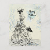 Carte Postale Joyeuse fête des mères Femme victorienne Parasol B (Devant)