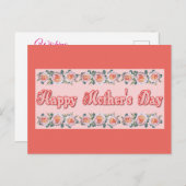 Carte Postale Joyeuse Fête des Mères Florale (Devant / Derrière)