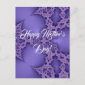 Carte Postale Joyeuse fête des Mères, fractale violette (Devant)