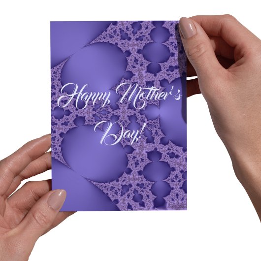 Carte Postale Joyeuse fête des Mères, fractale violette