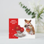 Carte Postale Joyeuse Fête des Mères. Hamster Drôle  (Debout devant)