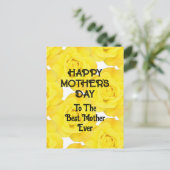 Carte Postale Joyeuse fête des mères Jaune Floral message person (Debout devant)
