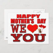 Carte Postale Joyeuse Fête des Mères Nous t'aimons (Devant / Derrière)
