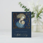 Carte Postale Joyeuse fête des mères Peinture de la mère et de l (Debout devant)