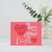 Carte Postale Joyeuse Fête des Mères Roses rouges Aimer Typograp (Debout devant)