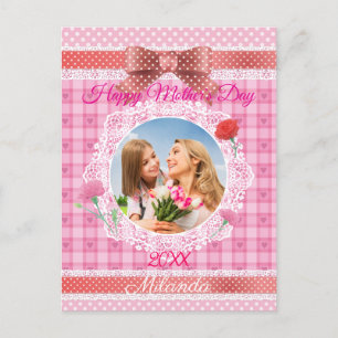 Carte postale Joyeuse fête des Mères Ruban de dent