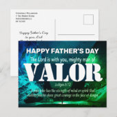 Carte Postale Joyeuse Fête des pères PUISSANT HOMME DE VALEUR Ju (Devant / Derrière)