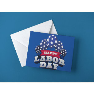 Carte Postale Joyeuse fête du Travail Patriotique Étoiles USA