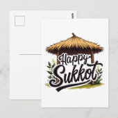 Carte Postale Joyeuse fête juive Sukkot Hanoukka (Devant / Derrière)
