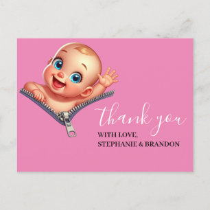 Carte Postale Joyeuse fille à la recherche de Merci de Baby show