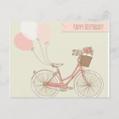 Carte Postale Joyeuse fille cycliste anniversaire (Devant)