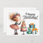 Carte postale Joyeuse Fille d'anniversaire (Devant / Derrière)