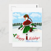 Carte Postale Joyeuse Fille des Fêtes (Devant / Derrière)