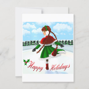 Carte Postale Joyeuse Fille des Fêtes