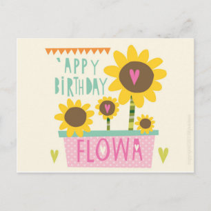 Carte Postale Joyeuse Flowa d'anniversaire - Manchester Card