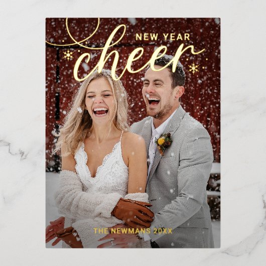 Carte postale Joyeuse FOIL Cheer Swirled (Recto)