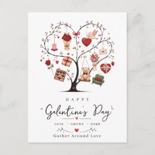 Carte Postale Joyeuse Galentine's Day Meilleure Amie Arbre de l'