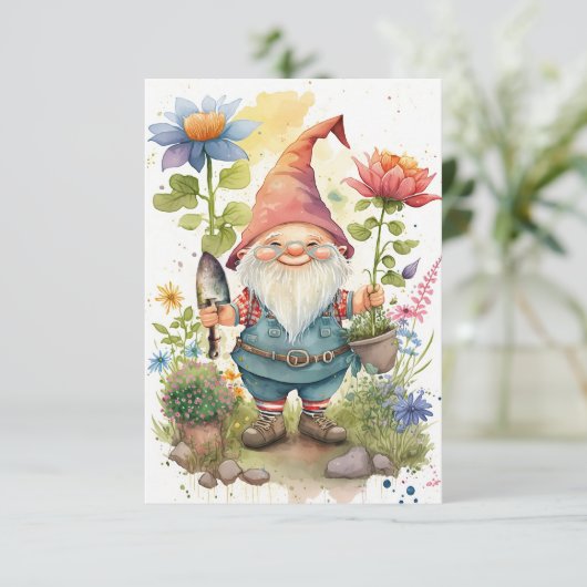 Carte postale Joyeuse Gnome-tastic Anniversaire :  (Debout devant)