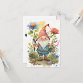 Carte postale Joyeuse Gnome-tastic Anniversaire :  (Devant/Arrière en situation)