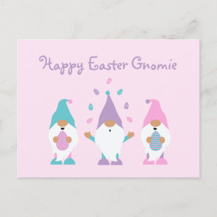 Carte Postale Joyeuse Gnomie de Pâques Jonglant des oeufs de Pâq