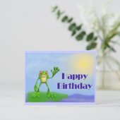 Carte Postale Joyeuse grenouille d'anniversaire (Debout devant)