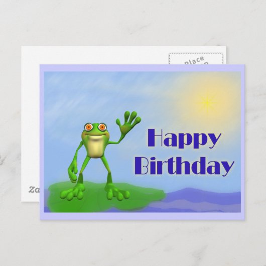 Carte Postale Joyeuse grenouille d'anniversaire (Devant / Derrière)