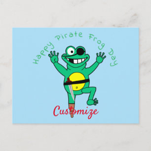 Carte Postale Joyeuse grenouille pirate Jour Thunder_Cove