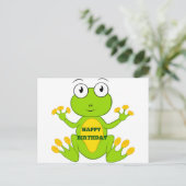 Carte Postale Joyeuse grenouille verte d'anniversaire (Debout devant)
