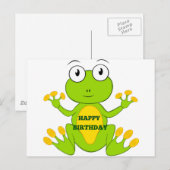 Carte Postale Joyeuse grenouille verte d'anniversaire (Devant / Derrière)
