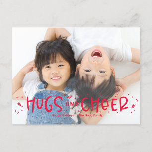 Carte postale Joyeuse Hug Editable Color Photo Hol