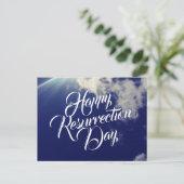 Carte Postale Joyeuse journée de résurrection avec nuages (Debout devant)