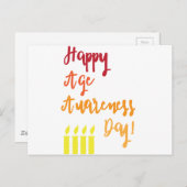 Carte Postale Joyeuse journée de sensibilisation à l'âge drôle a (Devant / Derrière)