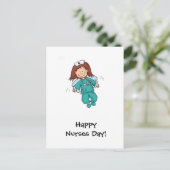 Carte Postale Joyeuse journée des infirmières - Ange dans le dég (Debout devant)