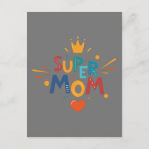 Carte Postale Joyeuse Journée des mères avec amour pour Super Ma