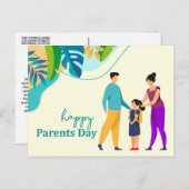 Carte postale Joyeuse Journée des Parents Couleur  (Devant / Derrière)