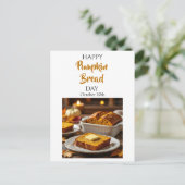 Carte Postale Joyeuse Journée du pain Citrouille | 30 octobre (Debout devant)