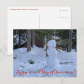 Carte Postale Joyeuse Journée mondiale de Snowman ! (Devant / Derrière)