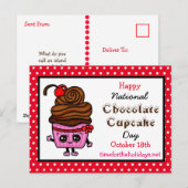 Carte Postale Joyeuse Journée nationale de la cupcake - 18 octob (Devant / Derrière)