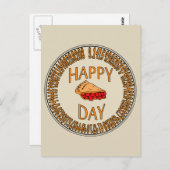 Carte Postale Joyeuse journée PI avec tranche de Pi (Devant / Derrière)